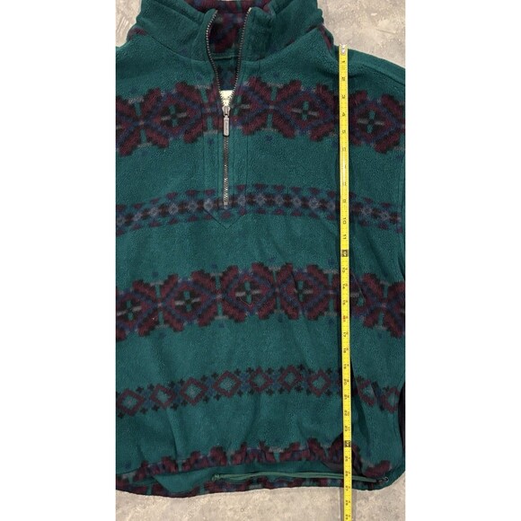 Vtg 90’s Eddie Bauer Aztec Leaf 1/4 Zip Heavy Fleece Pullover Jacket Men’s XL - Picture 4 of 6
